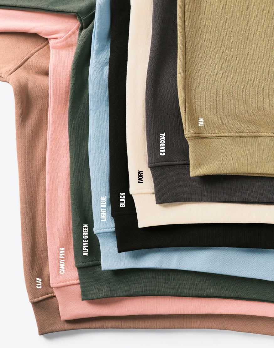 Folded PawCheri crewnecks, embroidered to order