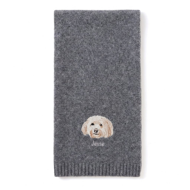 Custom Pet Embroidered Icon Stitch Scarf