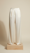 Pleated Fluid Wide-Leg Trousers