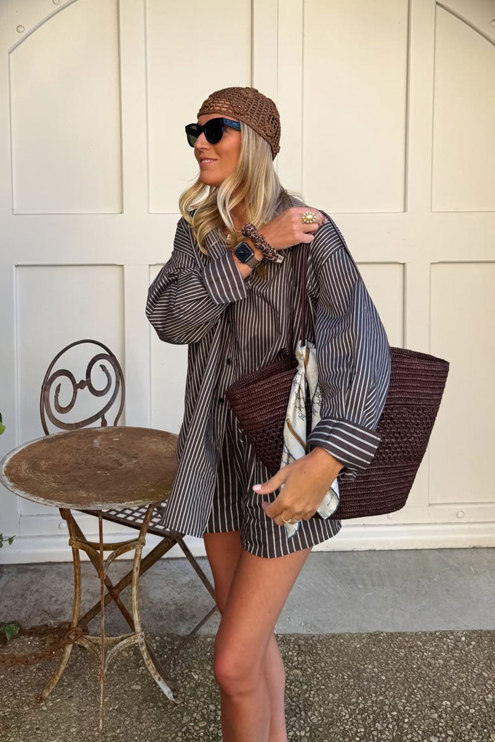 SABLE OVERSIZED BITTER CHOC SILK BLEND SHIRT