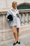 SABLE ICE BLUE OVERSIZED SILK BLEND SHIRT