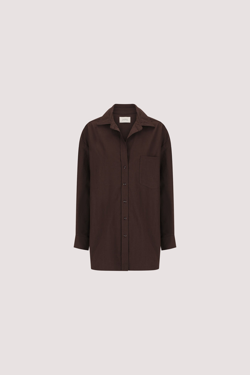 RHEA 2.0 BURNT CHOC OVERSIZED COTTON SHIRT