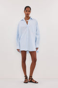 RHEA 2.0 ICE BLUE OVERSIZED COTTON SHIRT