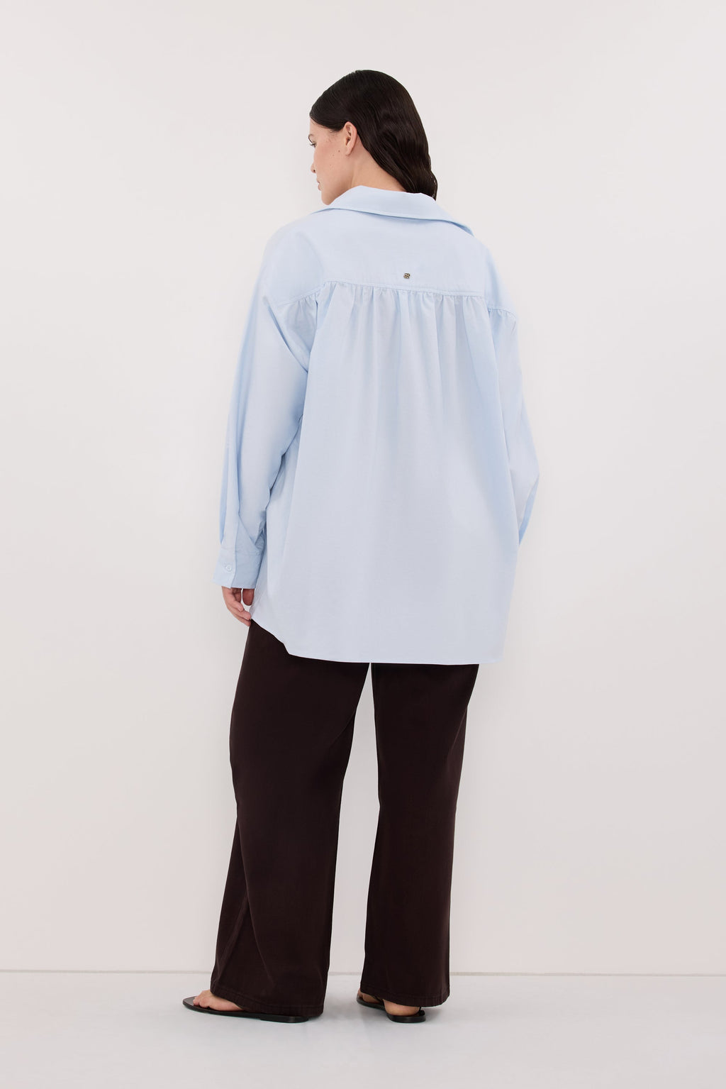 RHEA 2.0 ICE BLUE OVERSIZED COTTON SHIRT
