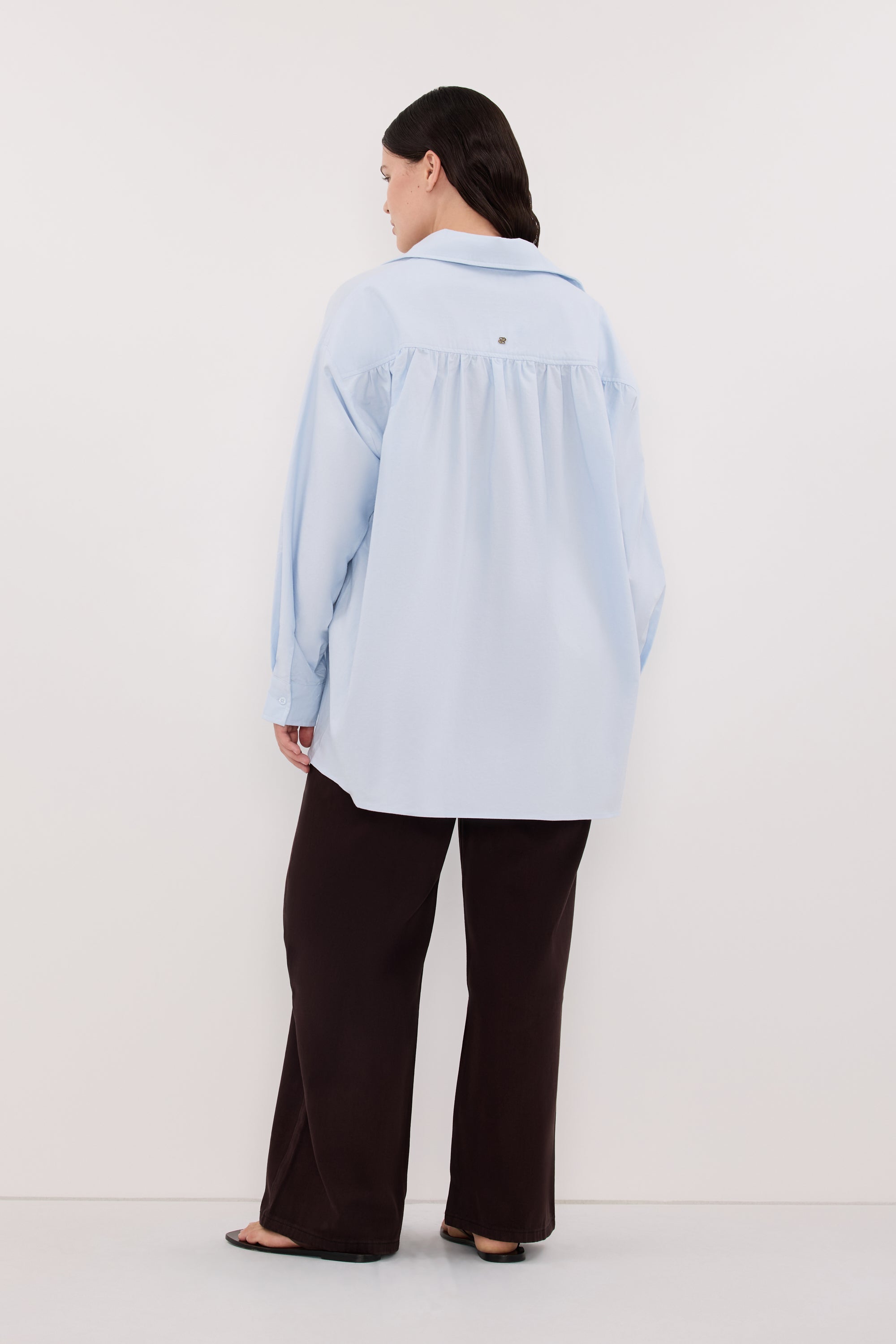 RHEA 2.0 ICE BLUE OVERSIZED COTTON SHIRT