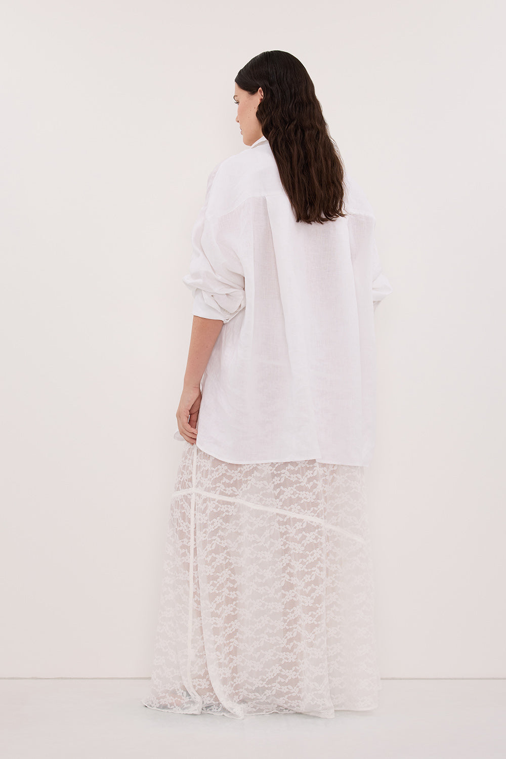 ELLIS WHITE LONG SLEEVE LINEN SHIRT