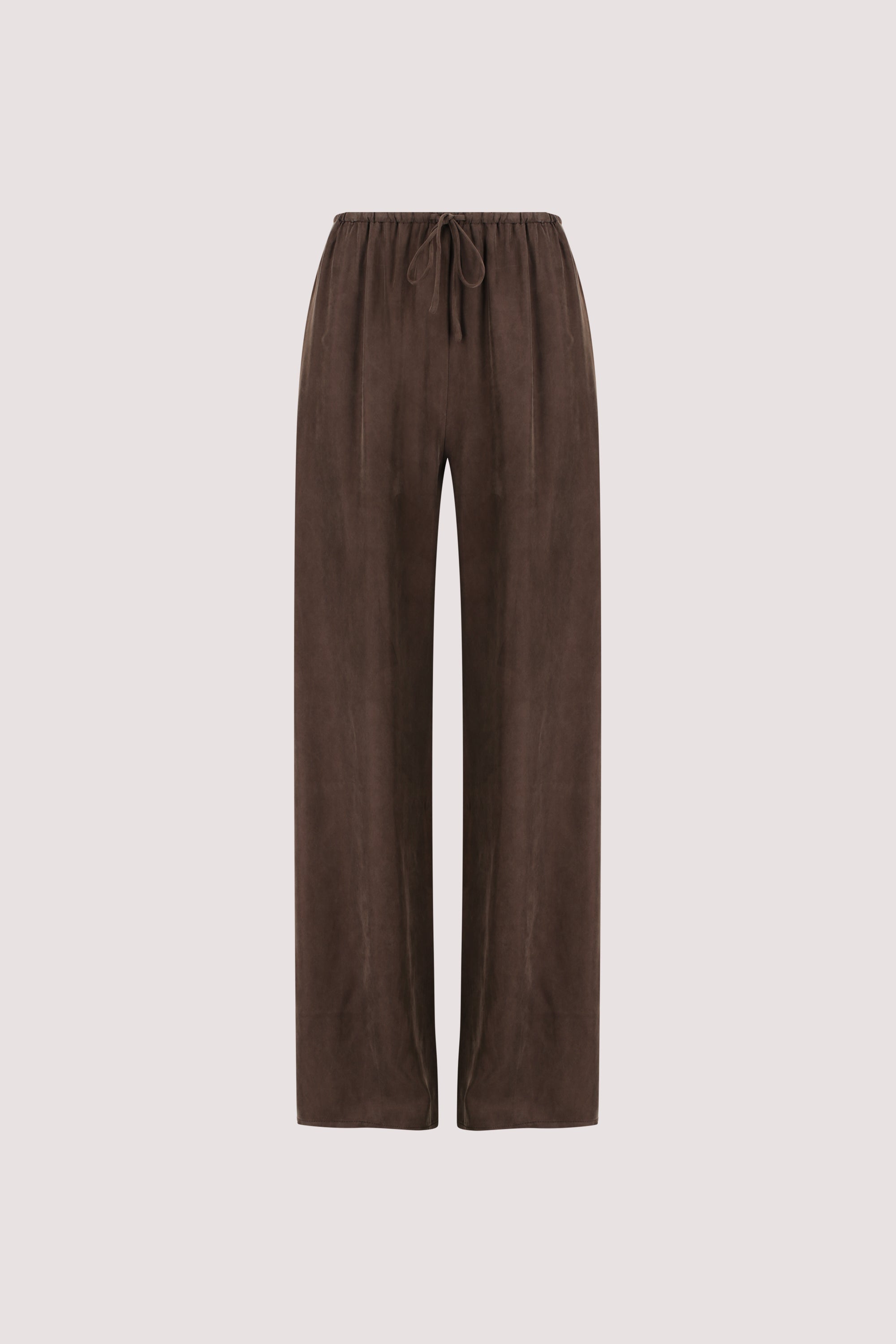 ADDIE BITTER CHOC CUPRO DRAWSTRING PANT