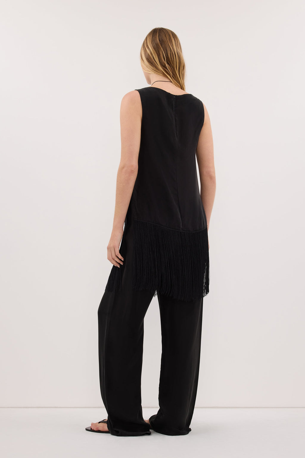 ADDIE BLACK CUPRO DRAWSTRING PANT