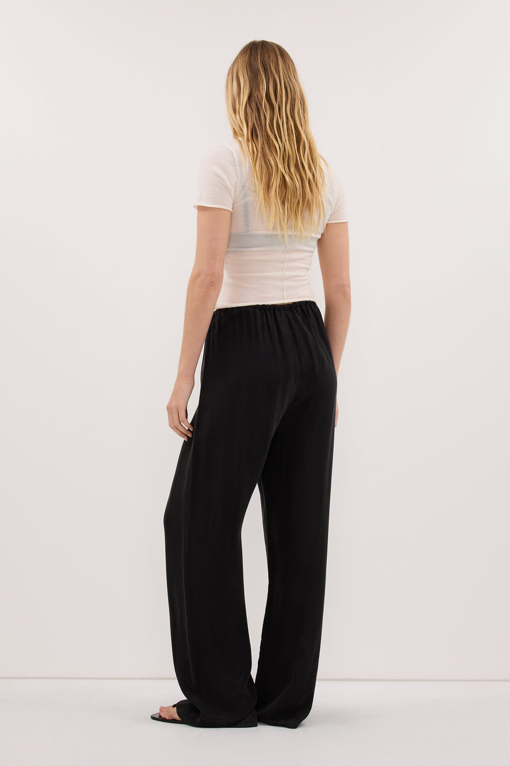 ADDIE BLACK CUPRO DRAWSTRING PANT