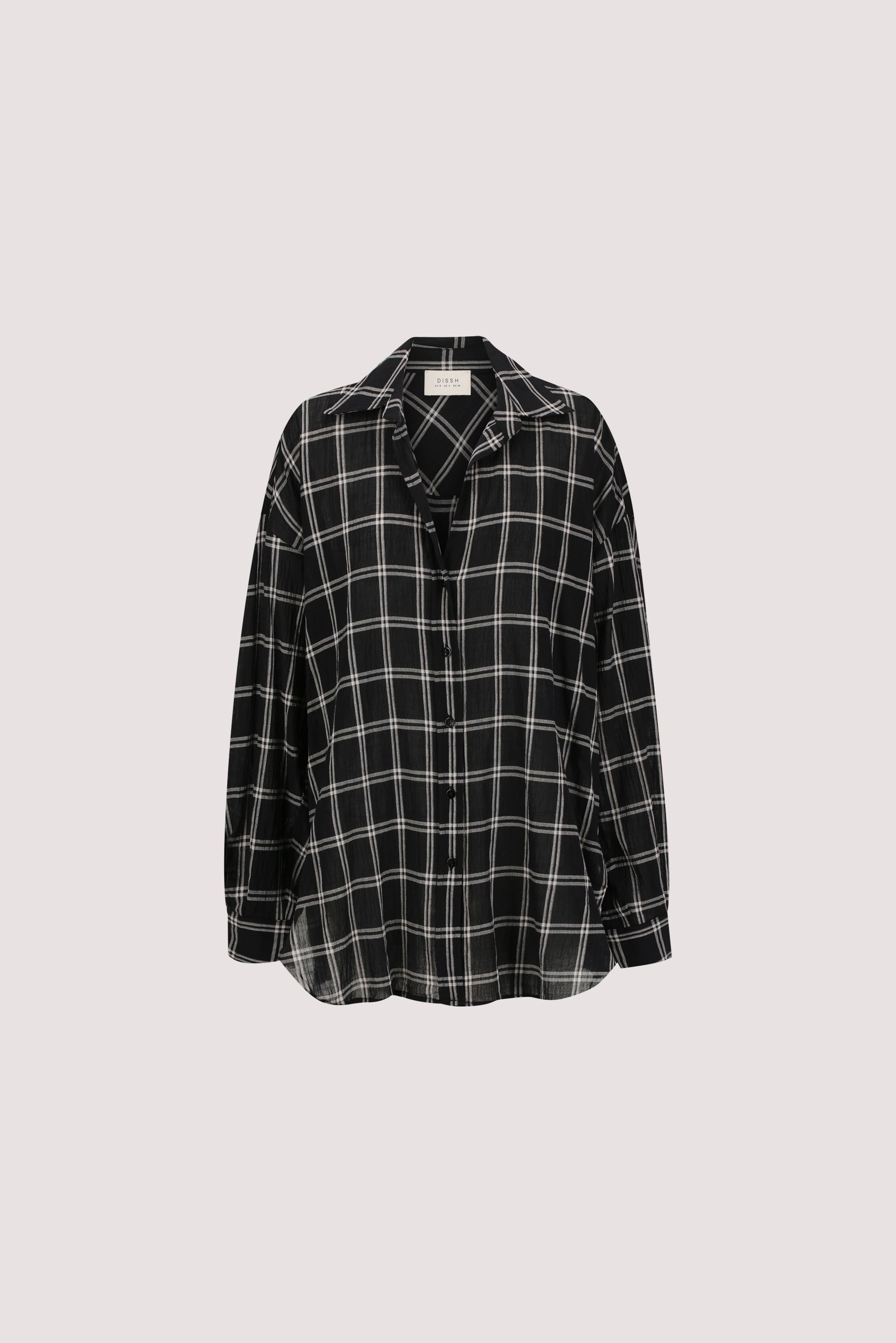 ANNALISE BLACK LONG SLEEVE CHECK SHIRT