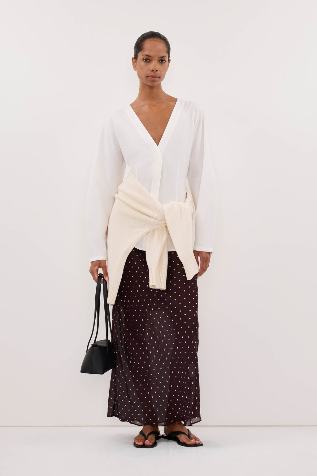 EDENA WHITE COTTON FITTED SHIRT