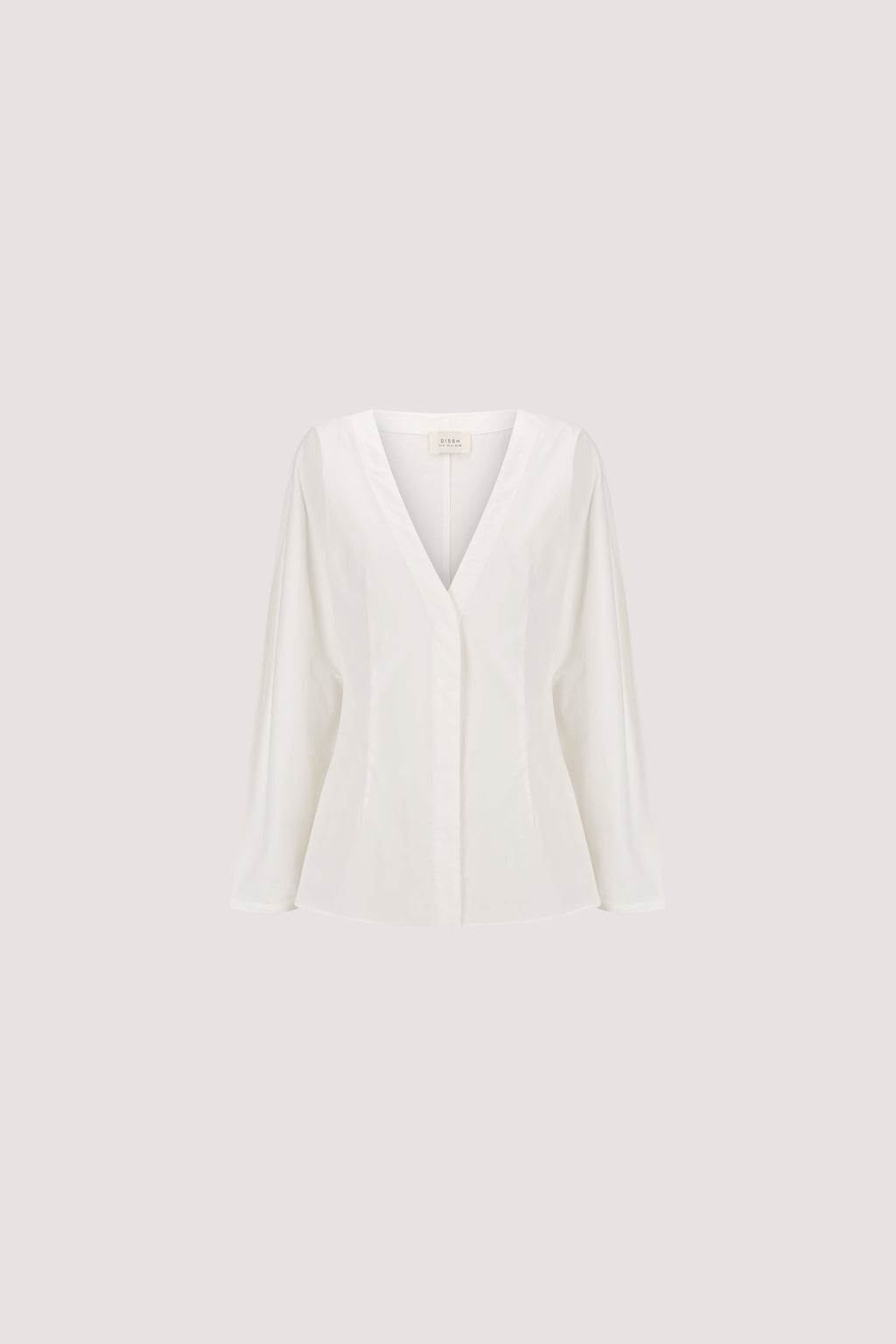 EDENA WHITE COTTON FITTED SHIRT