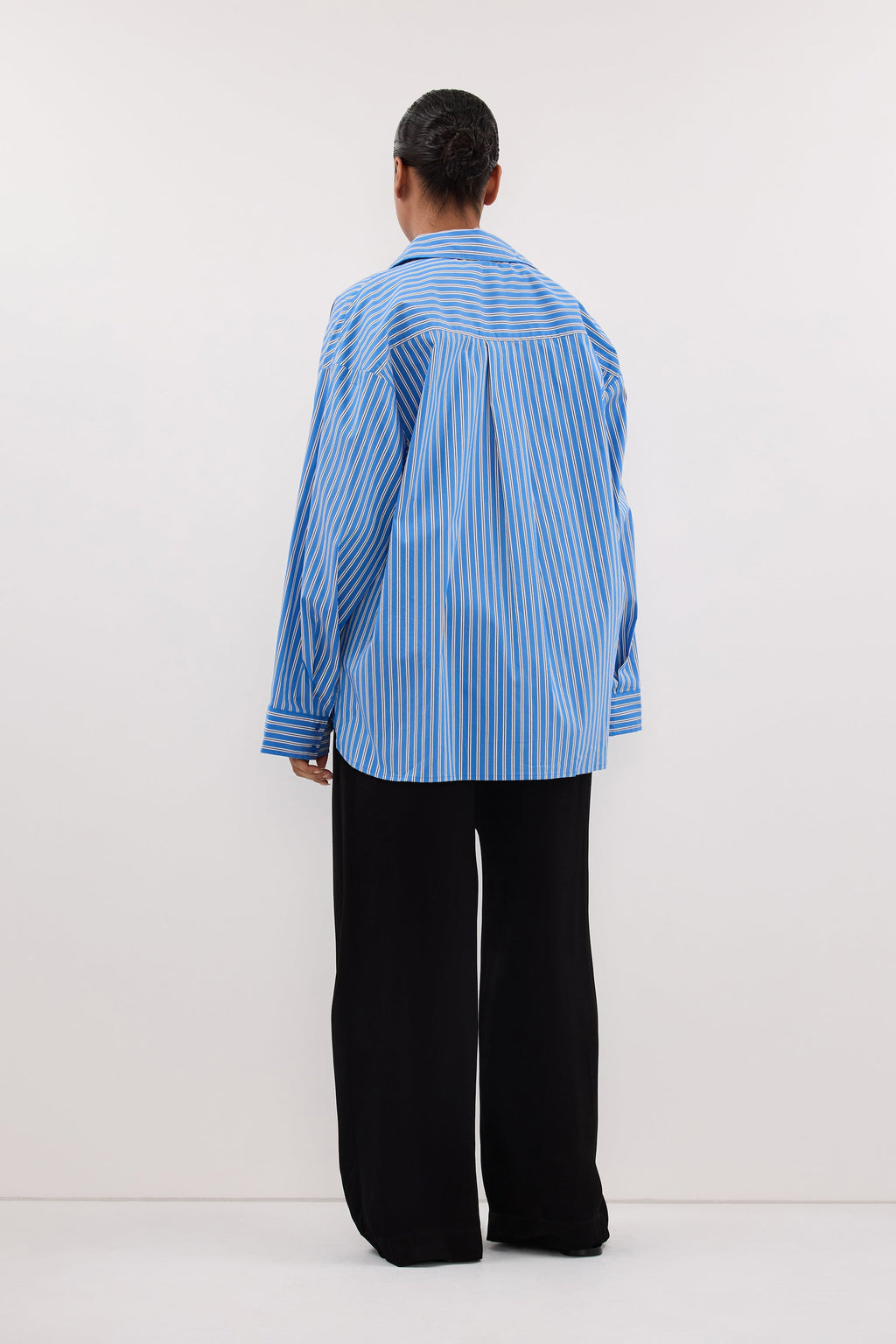 MISHA AZURE BLUE STRIPE SHIRT