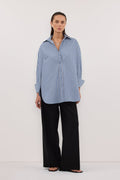 GRACIE LONG SLEEVE BLUE STRIPE SHIRT