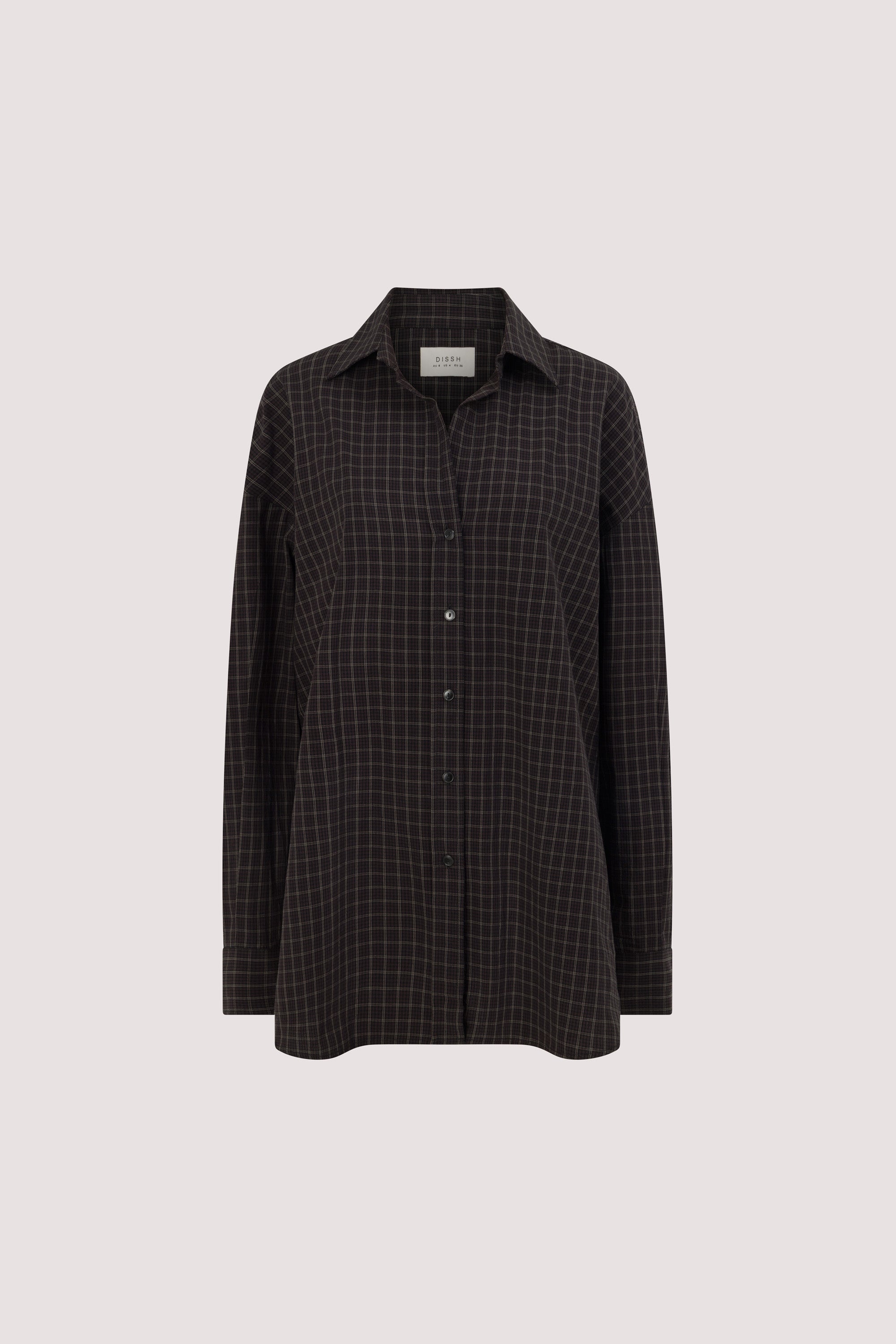 TOVA INK CHECK OVERSIZED COTTON SHIRT