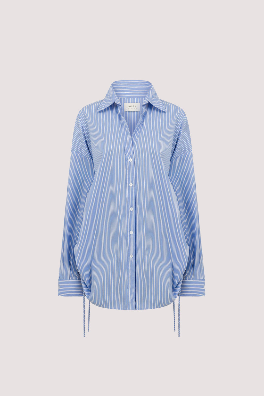 MATHILDE BLUE STRIPE SIDE TIE SHIRT