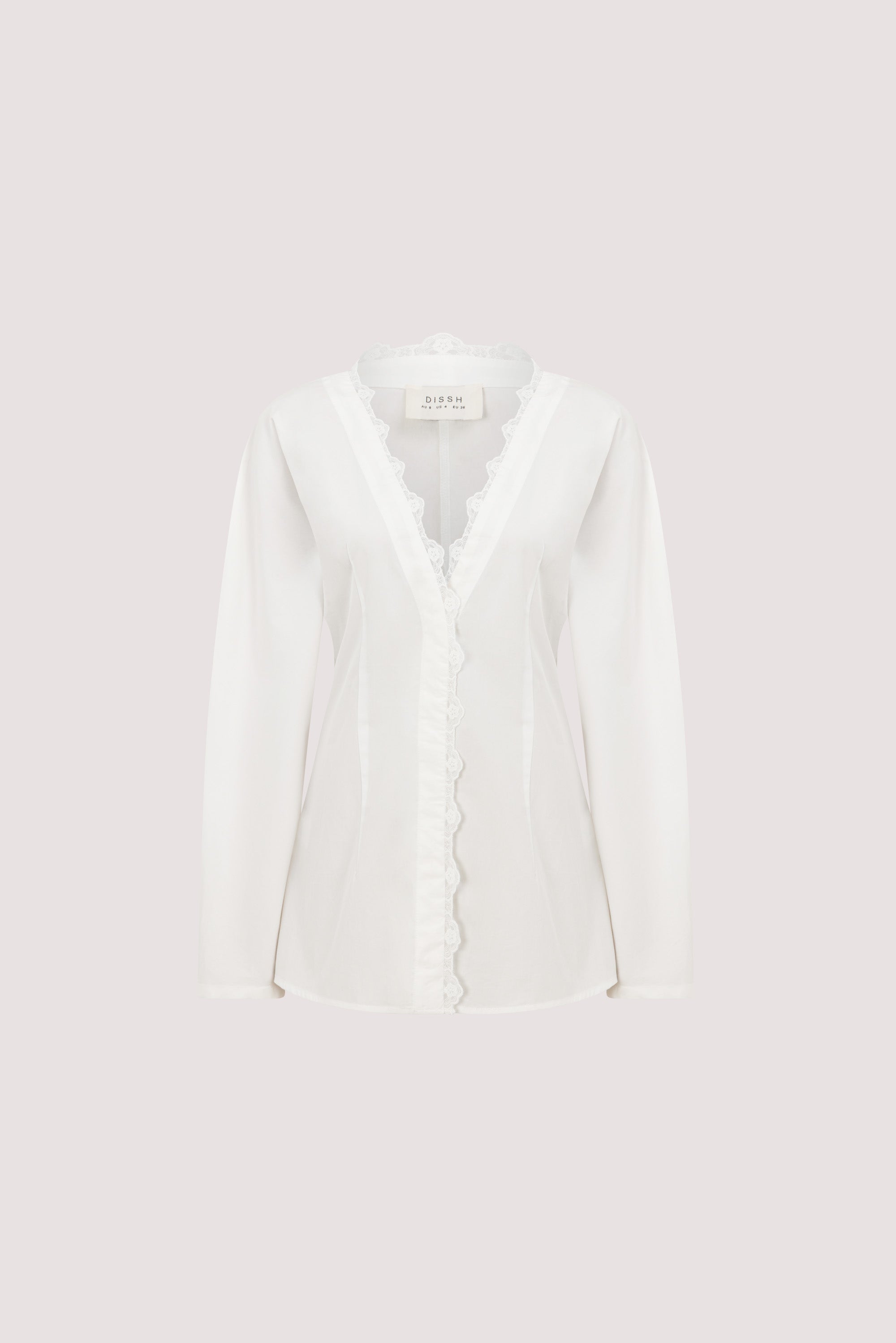 LUCETTE WHITE LACE TRIM COTTON TOP