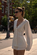 LUCETTE WHITE LACE TRIM COTTON TOP