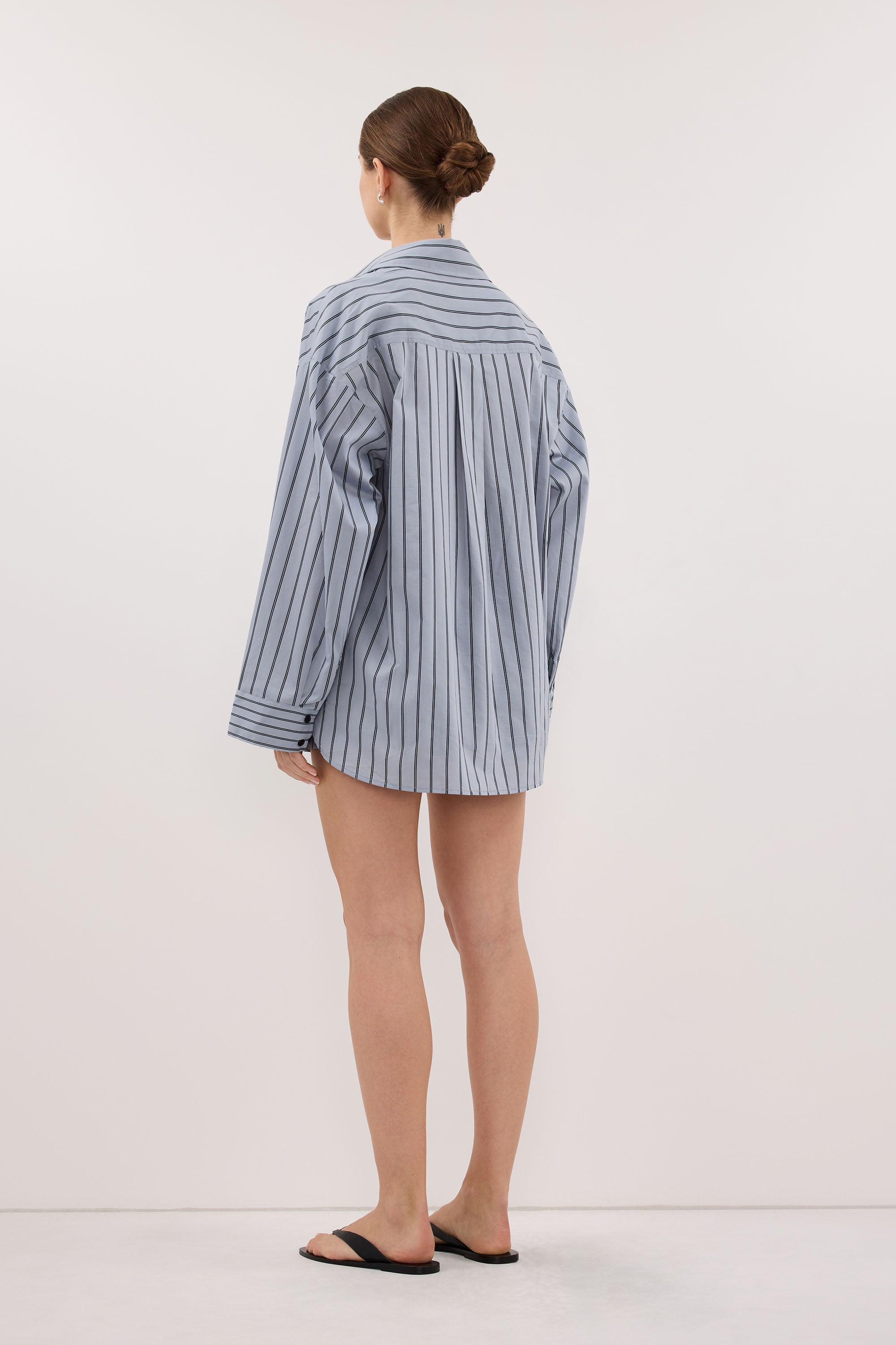 FABLE DUSTY BLUE SILK BLEND SHIRT