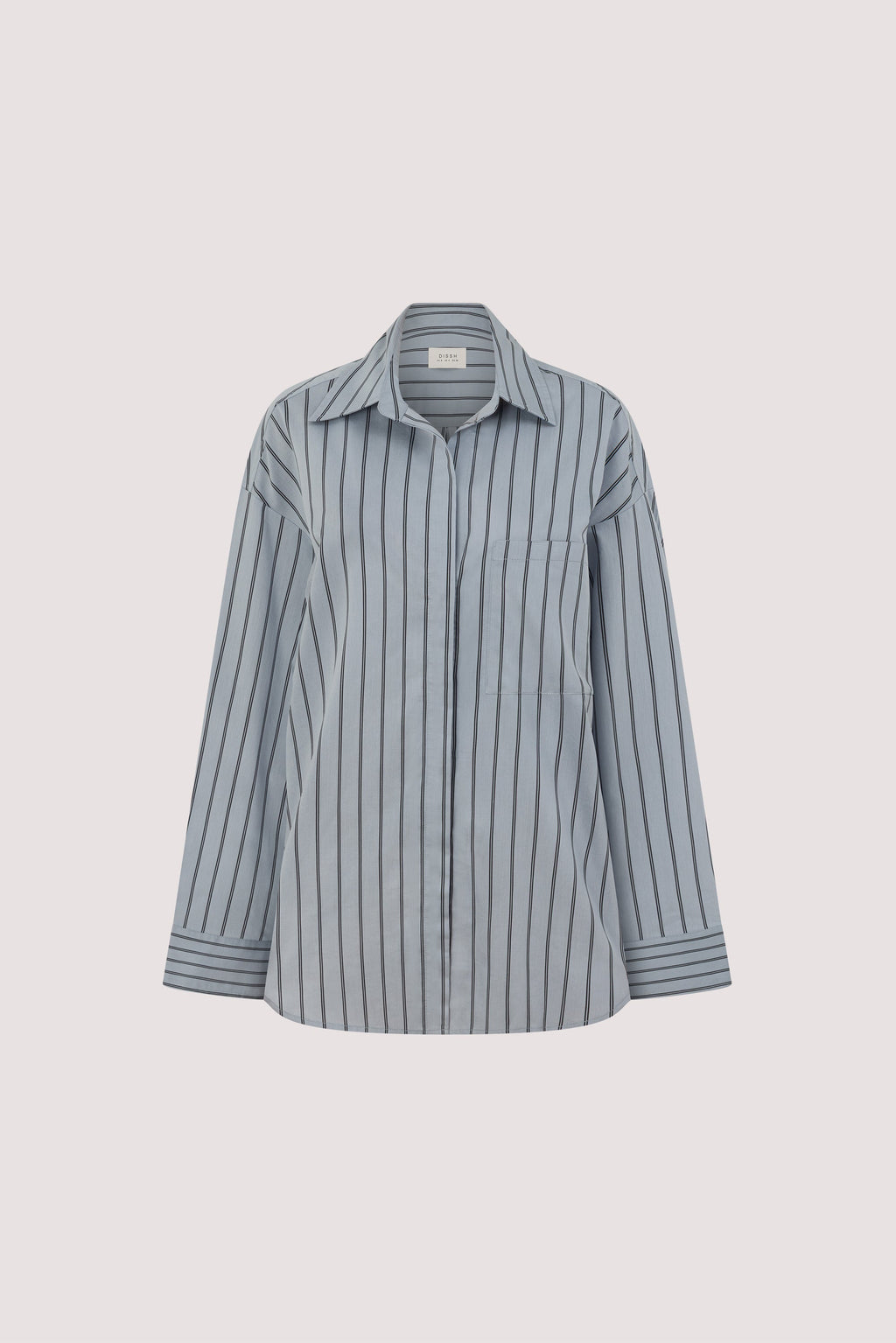 FABLE DUSTY BLUE SILK BLEND SHIRT