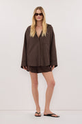 MARA CHOC CHECK COTTON SHIRT