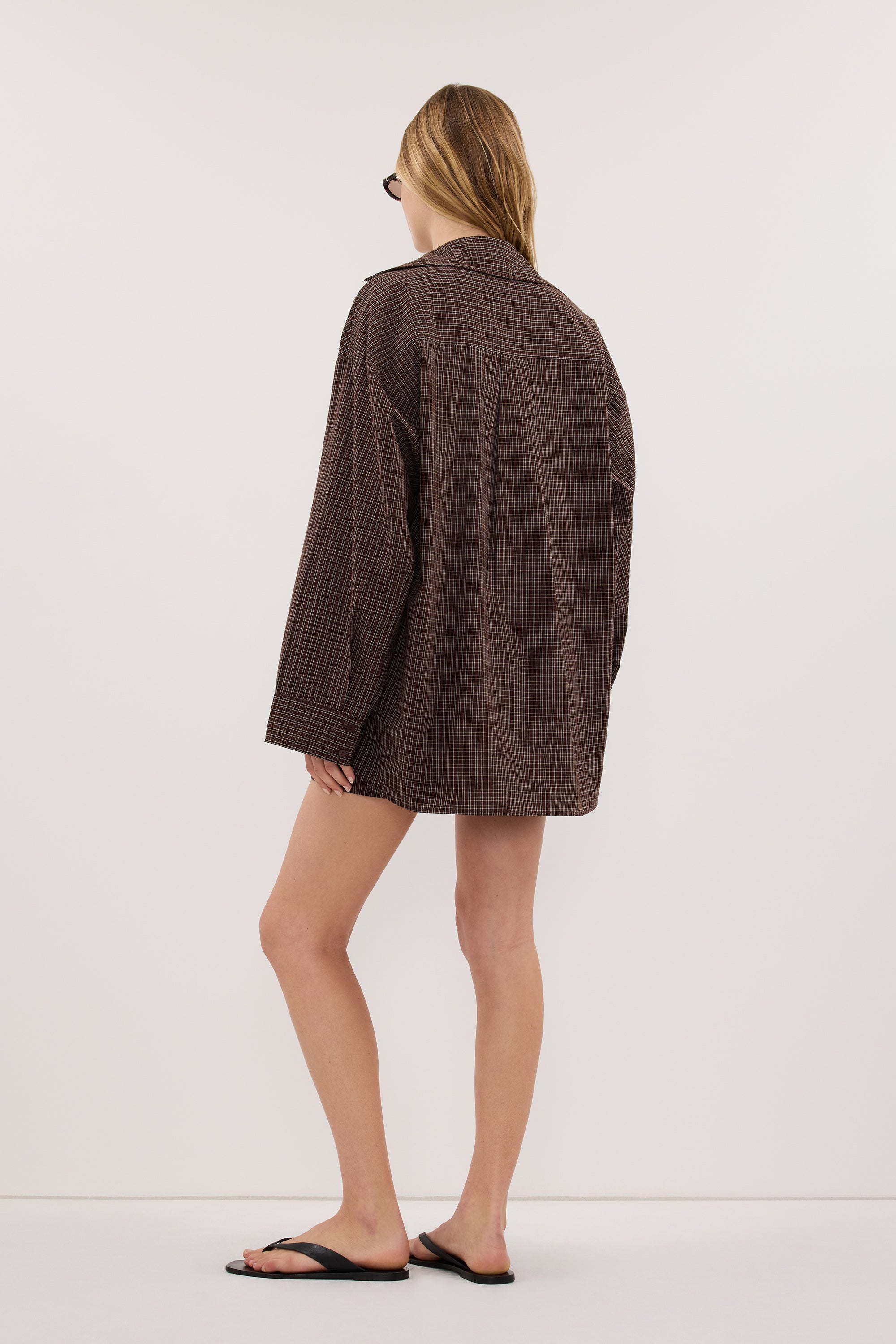 MARA CHOC CHECK COTTON SHIRT