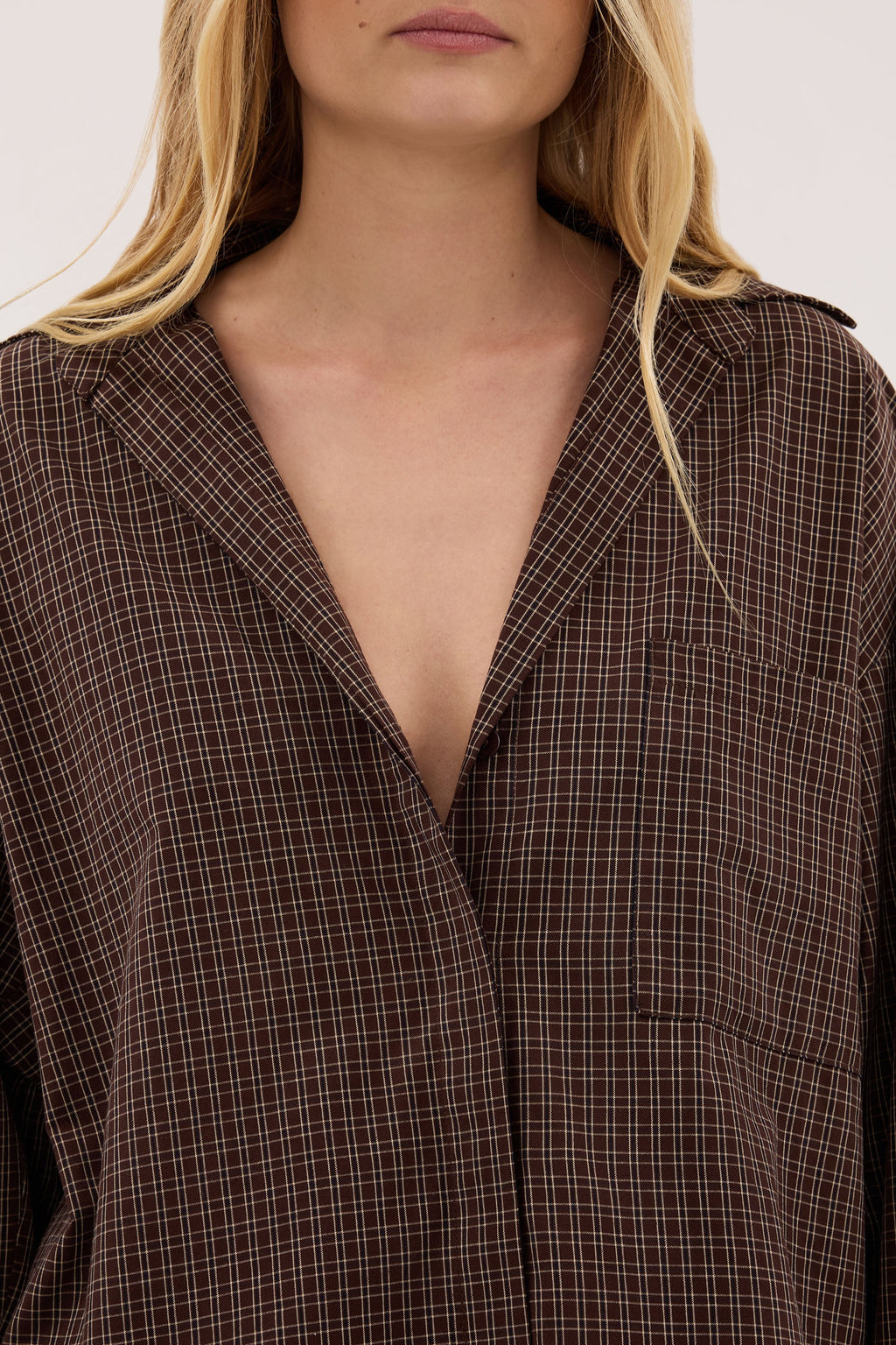 MARA CHOC CHECK COTTON SHIRT