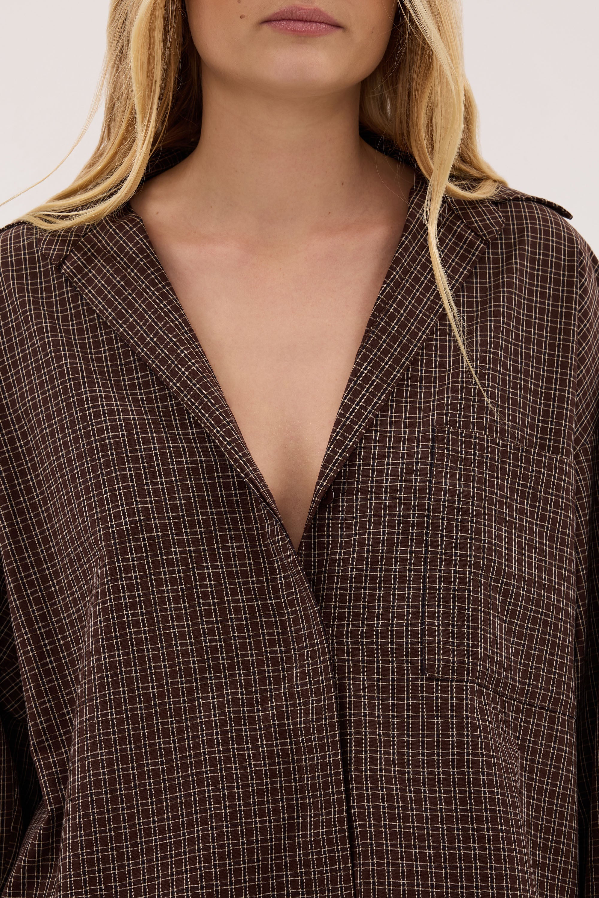 MARA CHOC CHECK COTTON SHIRT