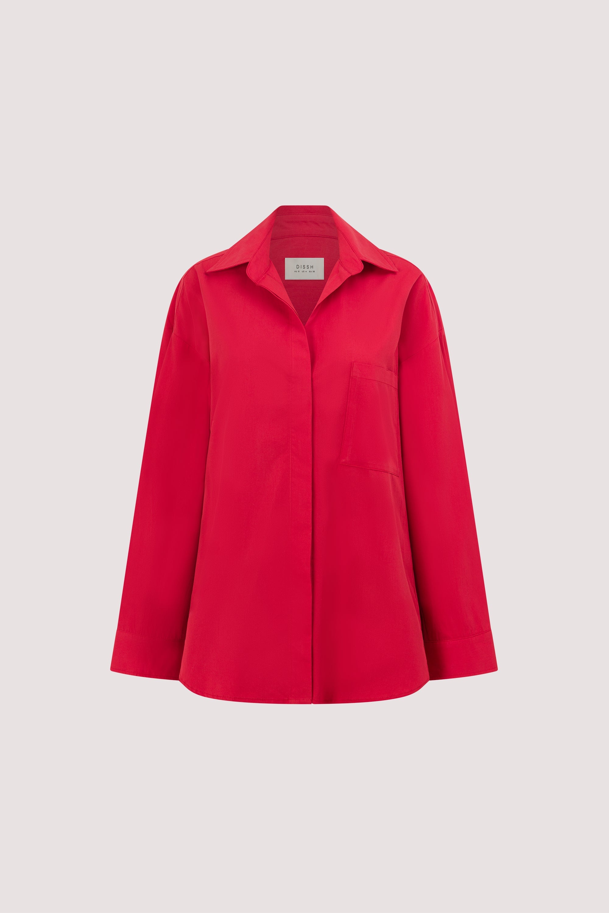 INA RED LIGHTWEIGHT COTTON SHIRT
