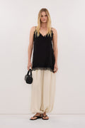 ANDREA BLACK SLEEVELESS LACE CAMI TOP