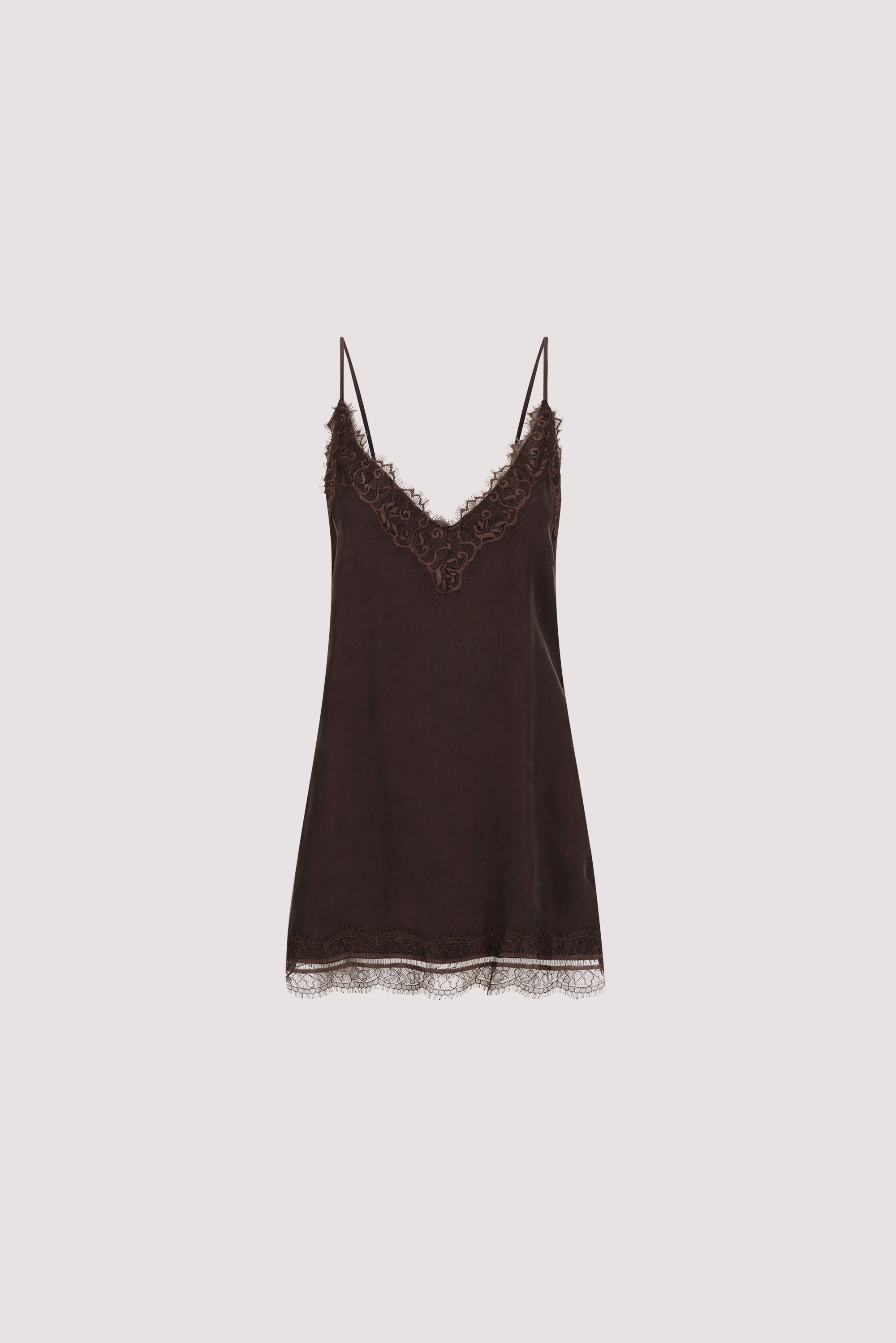ANDREA PLUM CHOC SLEEVELESS LACE CAMI TOP