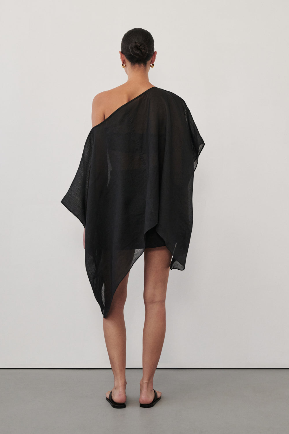 BRIANNE BLACK BATWING RAMIE TOP