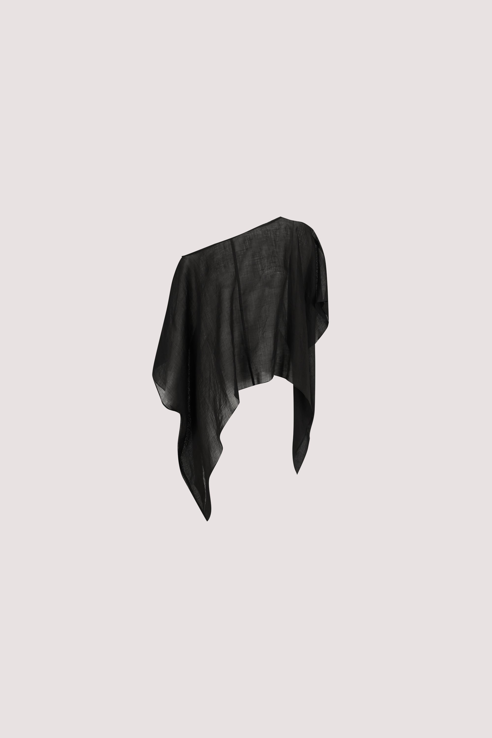 BRIANNE BLACK BATWING RAMIE TOP