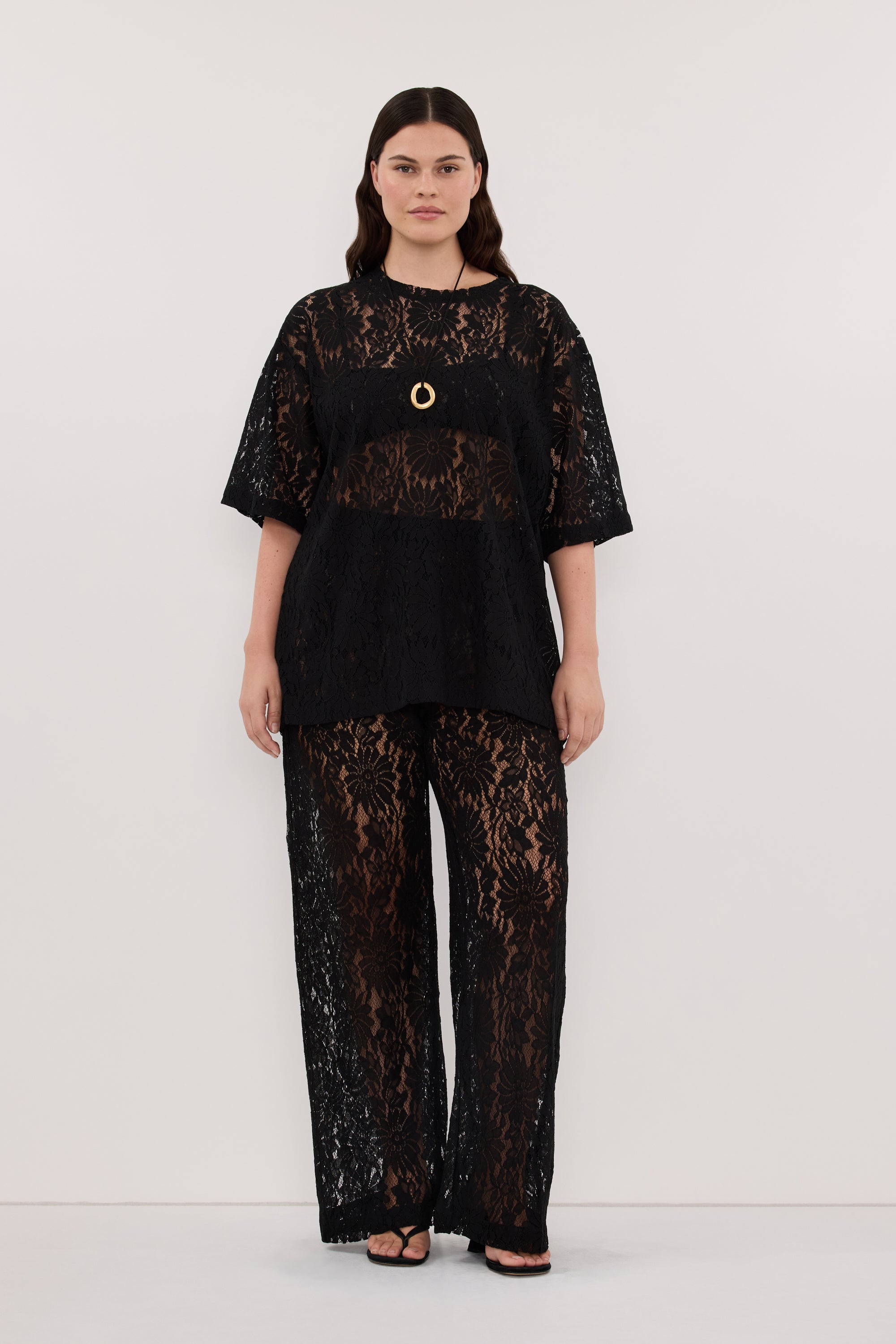 WILMA BLACK LACE TEE