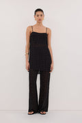VANESSA BLACK SLEEVELESS SPOT CAMI TOP