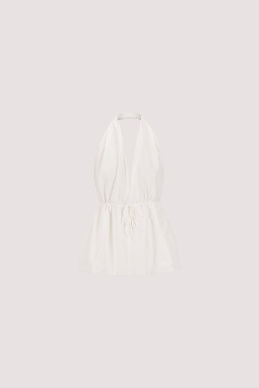 TAMMY WHITE SLEEVELESS COTTON HALTER TOP
