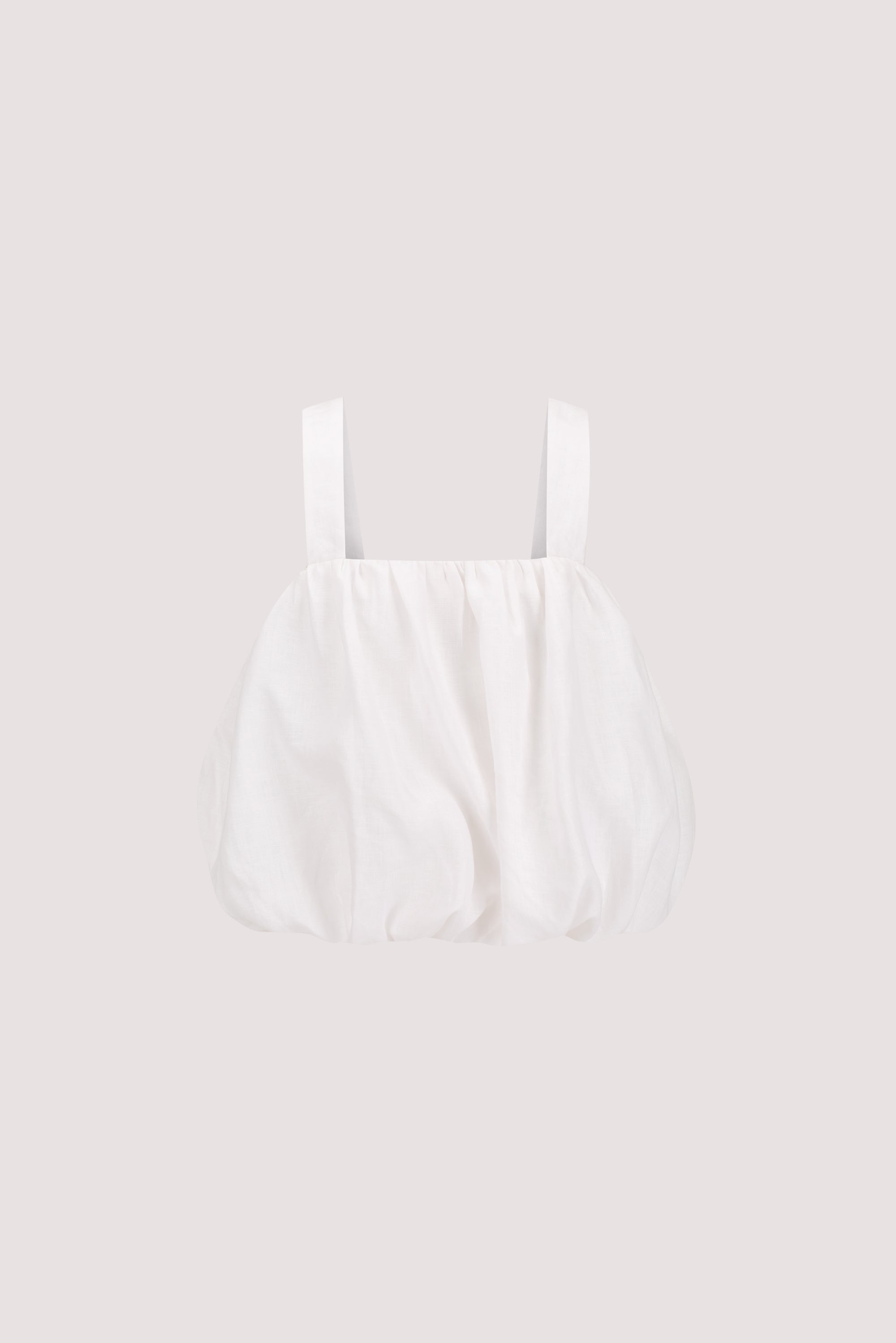 RAVELLO WHITE LINEN BUBBLE TOP