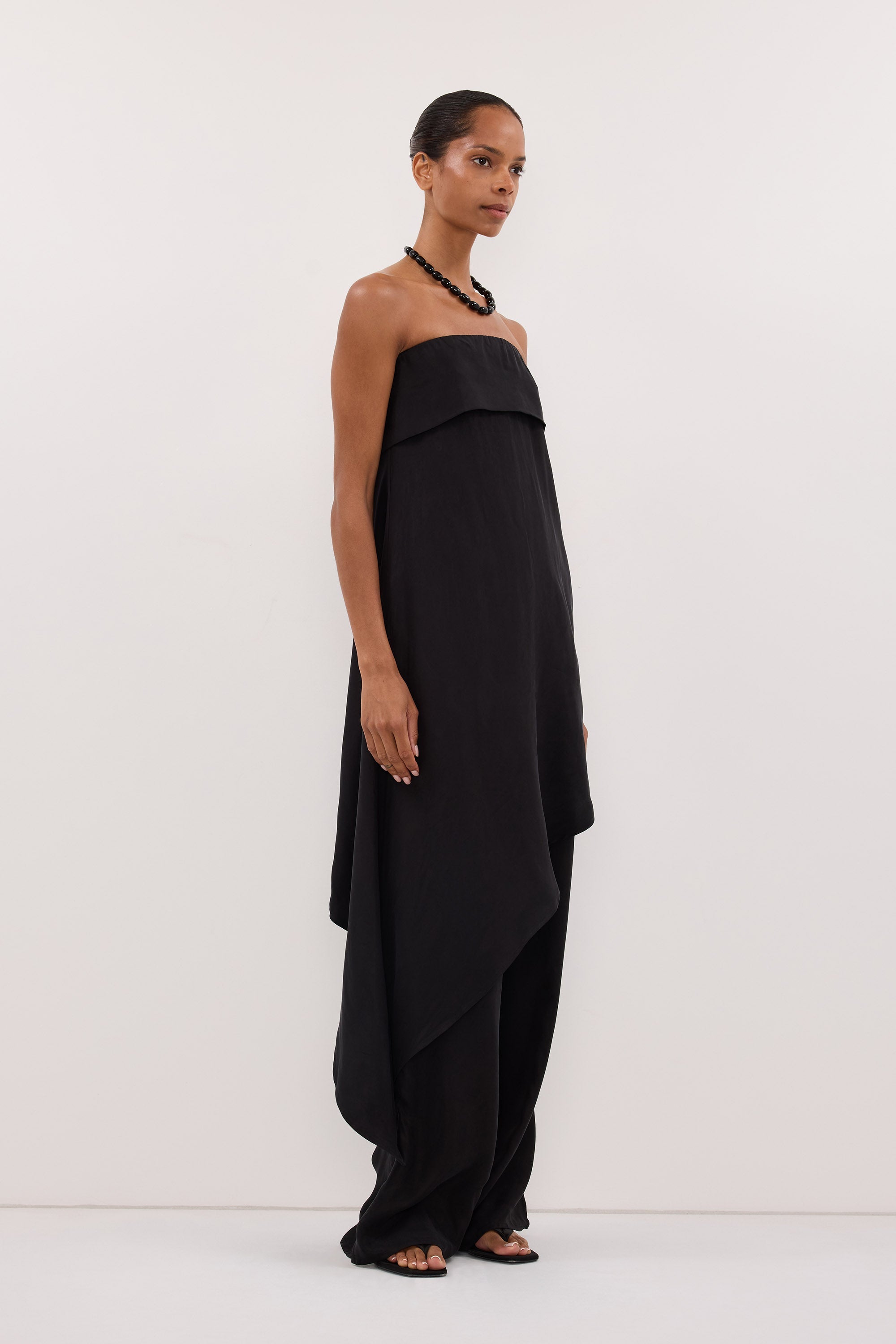 VENUS BLACK CUPRO ASYM TOP