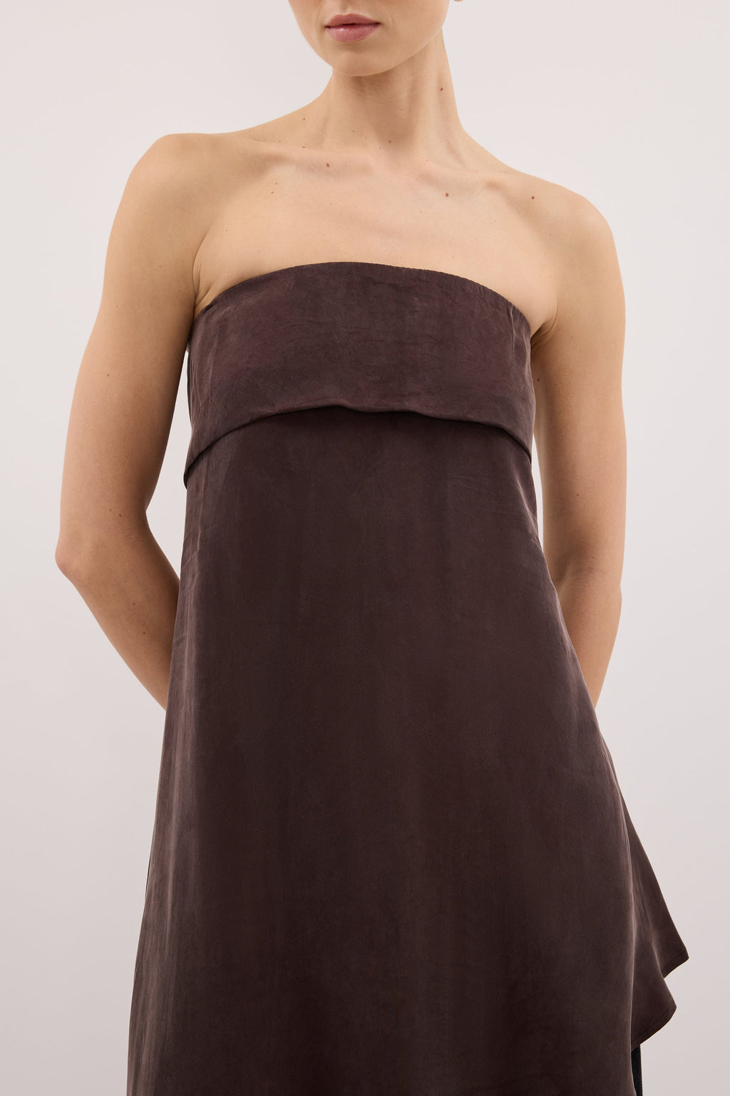 VENUS PLUM CHOC CUPRO ASYM TOP