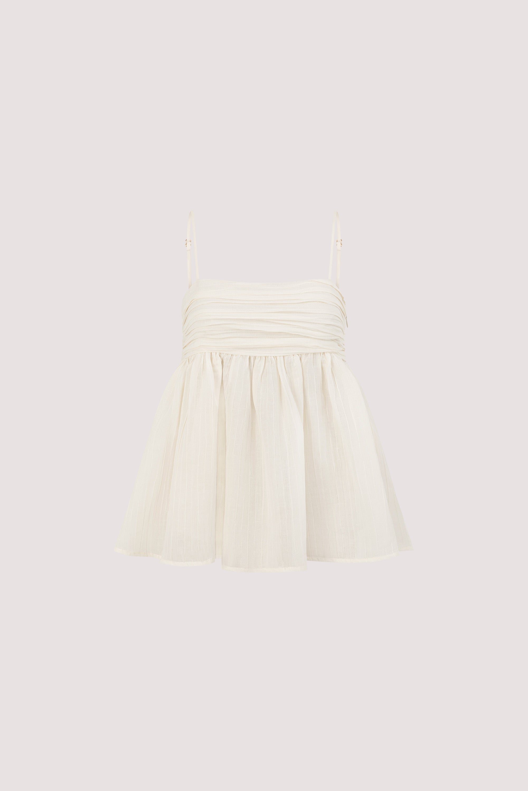 CASEY IVORY CRINKLE RAMIE TOP