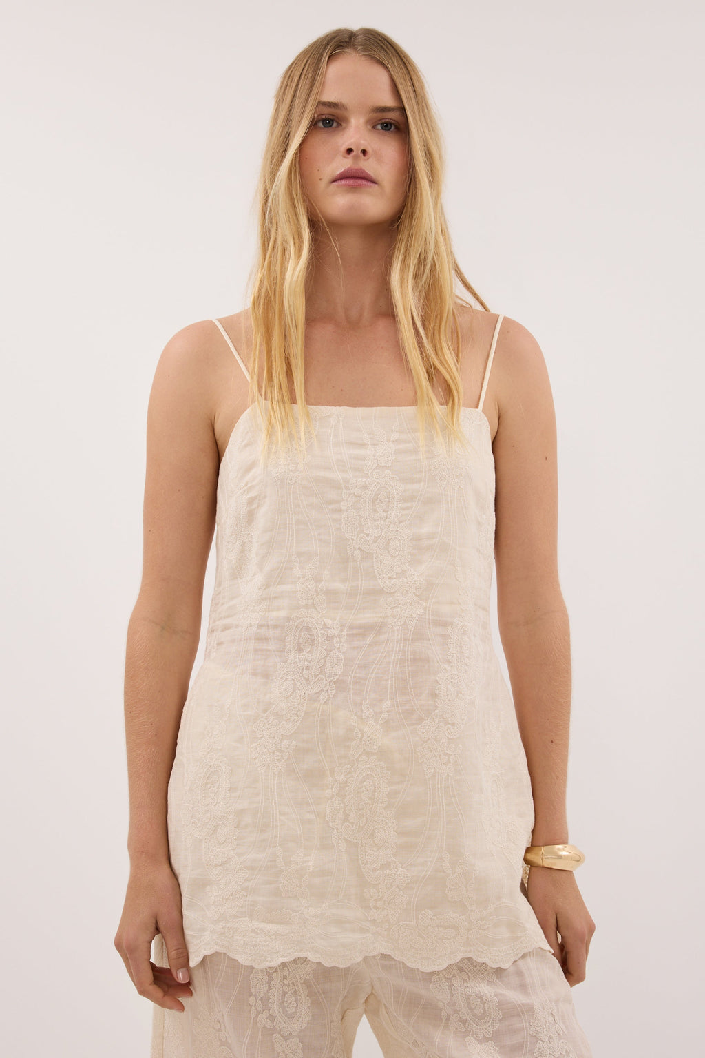 CORDELIA SANDSTONE RAMIE CAMI TOP