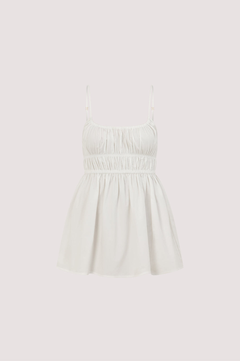 ZAHARA WHITE COTTON RUCHED TOP