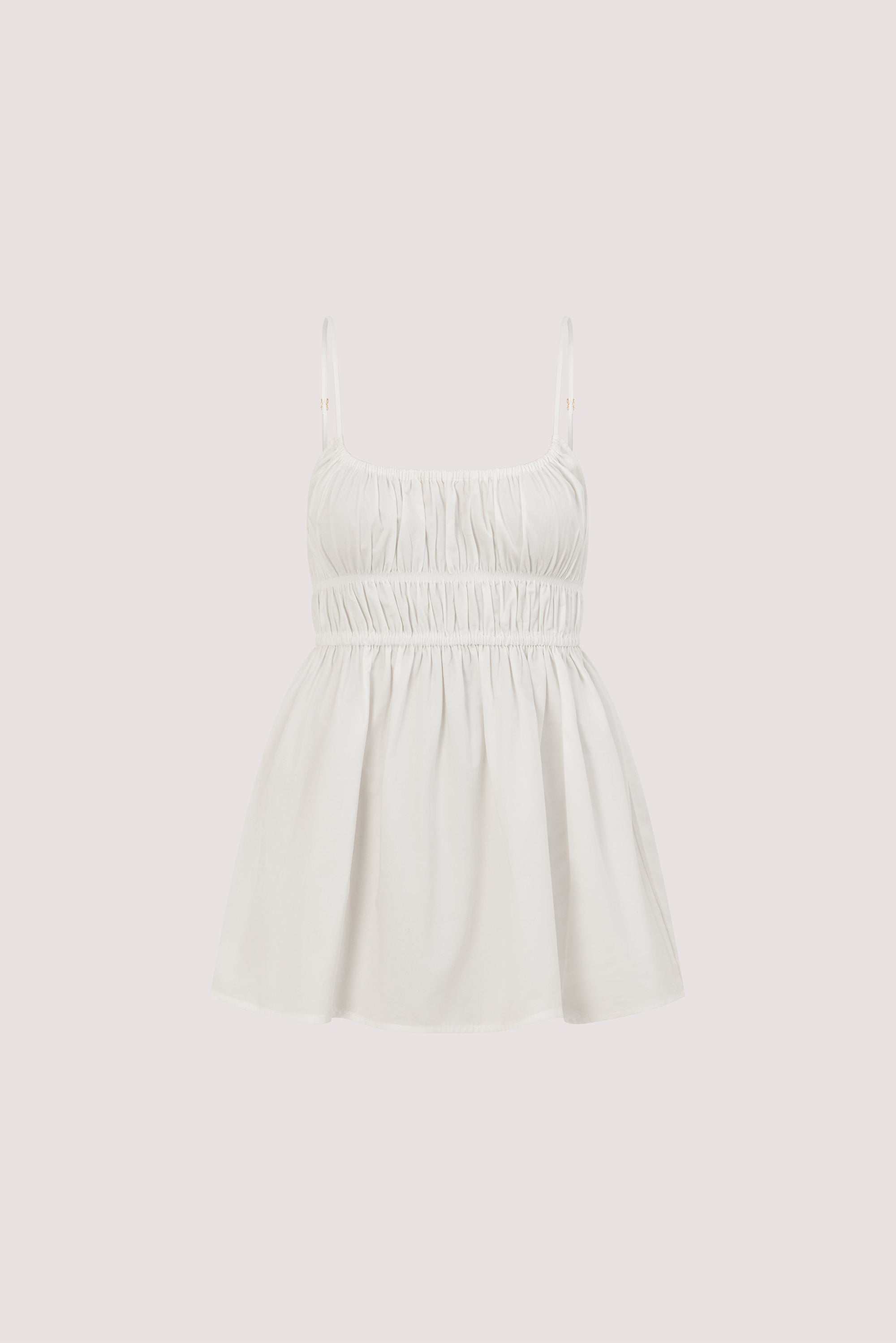 ZAHARA WHITE COTTON RUCHED TOP