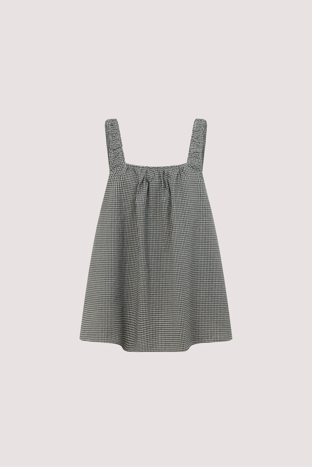 BRIONA GINGHAM COTTON SLEEVELESS TOP