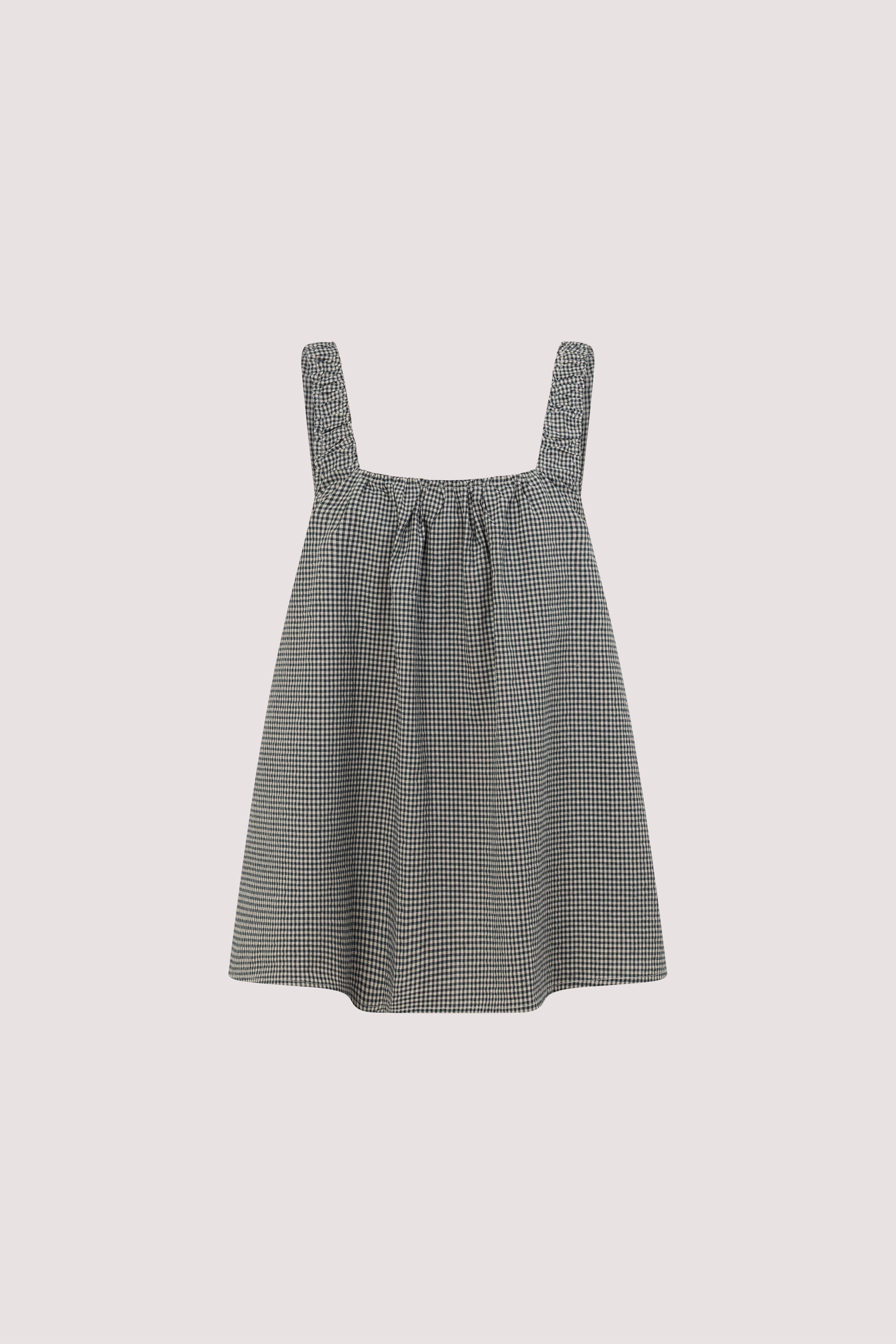 BRIONA GINGHAM COTTON SLEEVELESS TOP