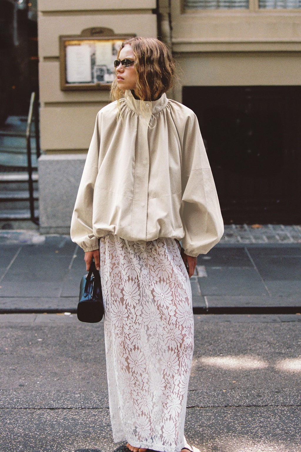 WILMA WHITE LACE MIDI SKIRT