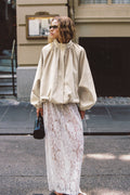 WILMA WHITE LACE MIDI SKIRT