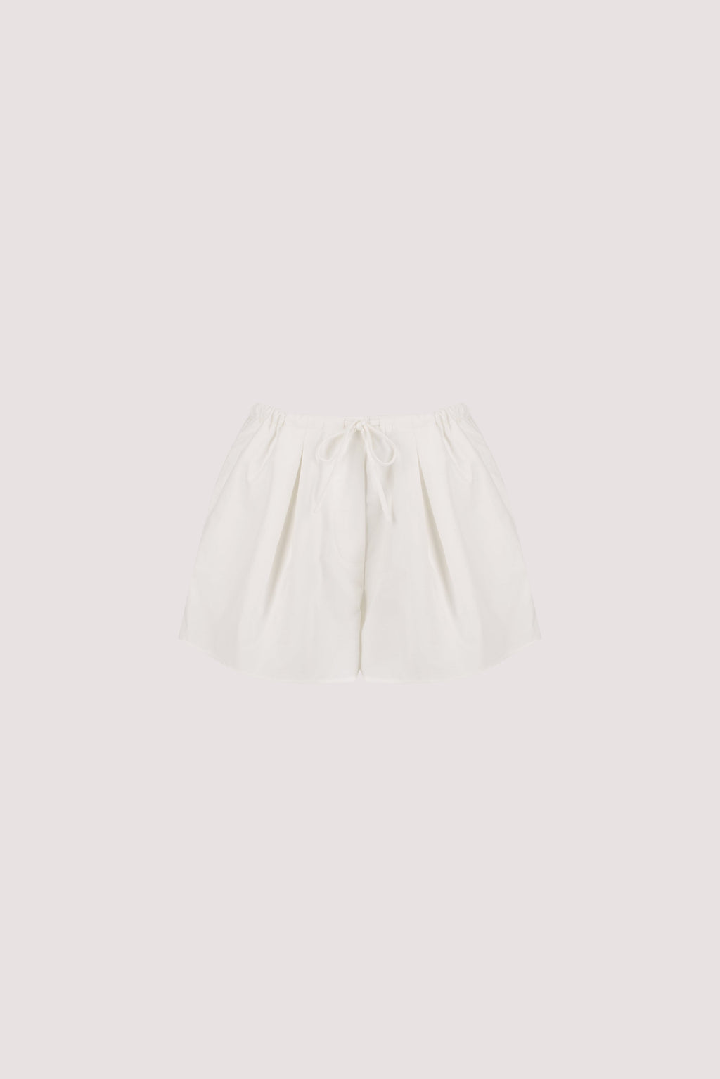 RHEA WHITE COTTON DRAWSTRING SHORT