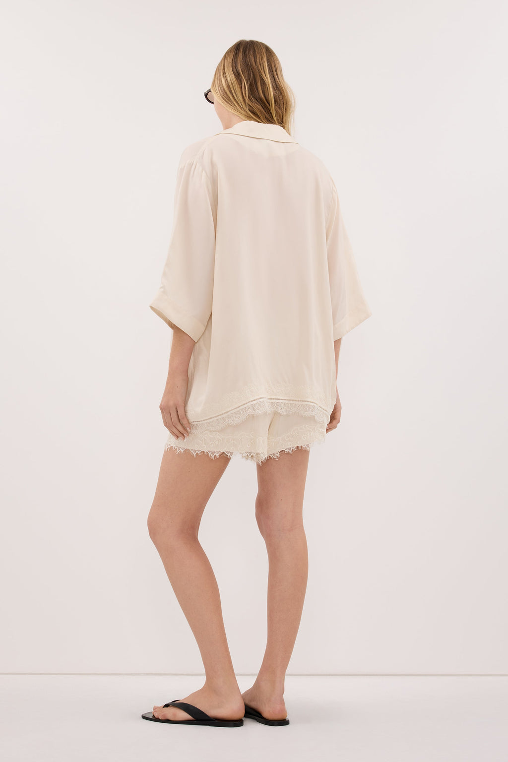 ANDREA SANDSTONE CUPRO LACE SHORT
