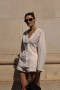 EDENA WHITE COTTON SHORT